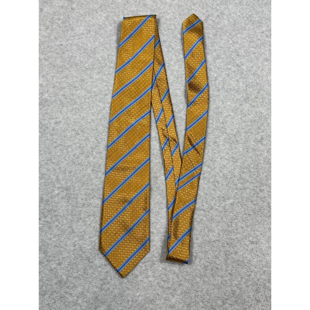 Bocara Silk Gold Blue Stripe Neck Tie